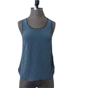 Maeve Anthropologie 100% Silk Blouse Tank Top Sz 4 Woman Color-block Green Black